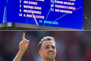 泪目！法兰克福大屏幕为利物浦替补名单加上20号若塔